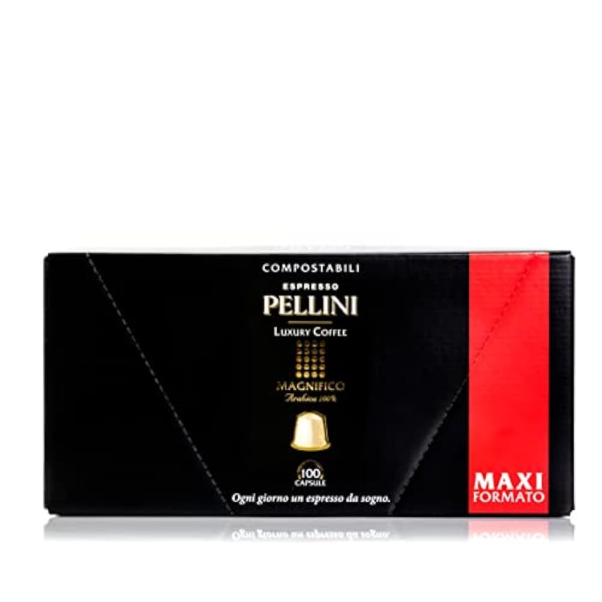 Pellini Caffè Espresso Luxury Coffee Magnifico, Cápsulas Compatible con máquina Nespresso Cápsulas COMPOSTABLES autoprotegidas, 10 Paquetes de 10 Cápsulas, Total 100 Cápsulas hWYXzAKX