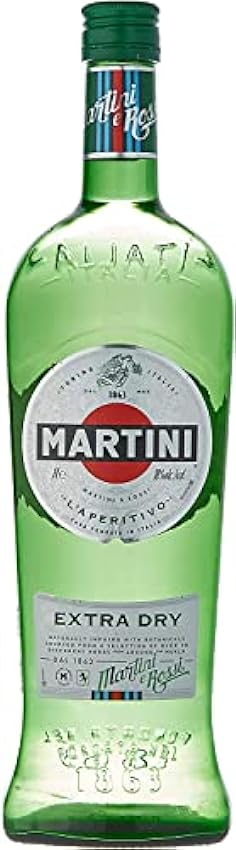 MARTINI Extra Dry Vermouth Aperitivo, Vermut Blanco Italiano con Infusión de Botánicos Seleccionados a Mano, 18% ABV, 100cl / 1L Ns2eGHtI