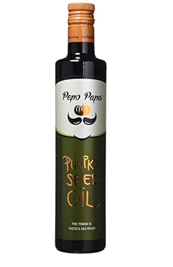 Pepo Papa - Aceite de Semilla de Calabaza - ACEITE Puro Premium Tostado y Prensado en Frío - Vegano - Hecho en Hungría (500 ml) Jv8d4rt8