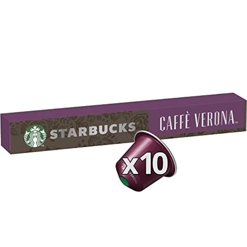 STARBUCKS Variety Pack de Nespresso Cápsulas de Café, 12 x Tubo de 10 Unidades & Caffè Verona de Nespresso Cápsulas de Café de Tostado Intenso 8 x Tubo de 10 Unidades Po6rBa9a