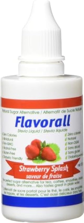 Flavorall Liquid Flavoured Stevia - Strawberry Splash 50ml MAf1VYZ3
