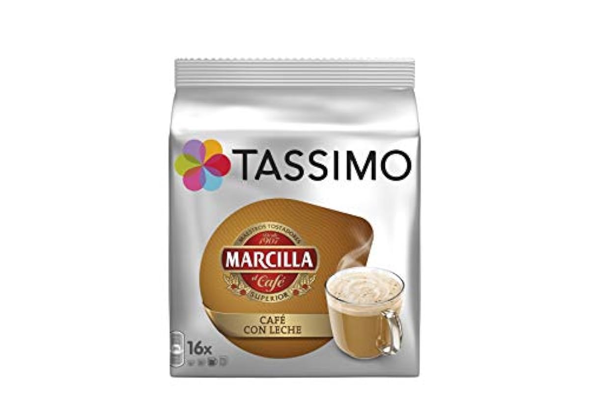 TASSIMO L´Or Café Latte Macchiato 5 paquetes de 8 unidades (Total 40 unidades) + Marcilla Café con Leche 5 paquetes de 16 cápsulas: Total 80 unidades NH09YCLA