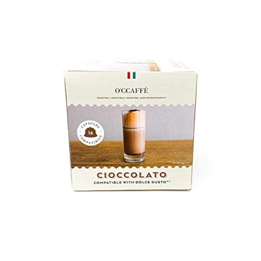 O´CCAFFÈ – Cioccolato | Cápsulas de cacao compatibles con Nescafé Dolce Gusto | 96 cápsulas | Cacao de una empresa familiar italiana kBM9jWkj