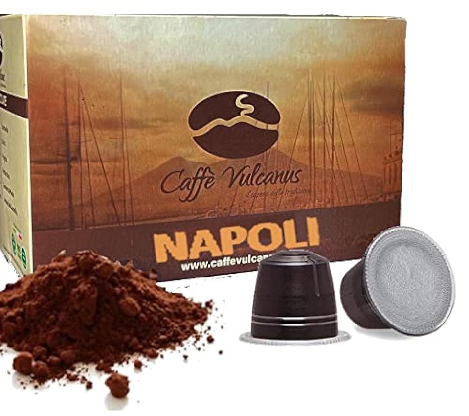 Caffé Vulcanus - 90 cápsulas - Mezcla de blends Nápoles-Ischia-Capri, Cápsulas compatibles con máquinas domésticas Nespresso®* frfAjsrA