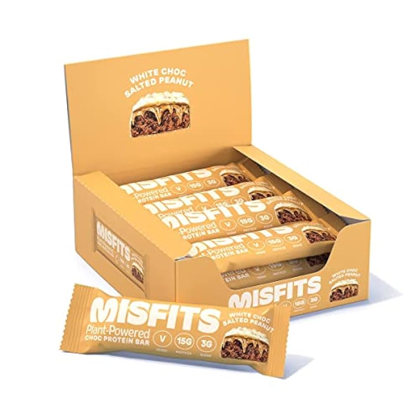 Misfits Vegan Protein Bar 12x45g White Chocolate Salted