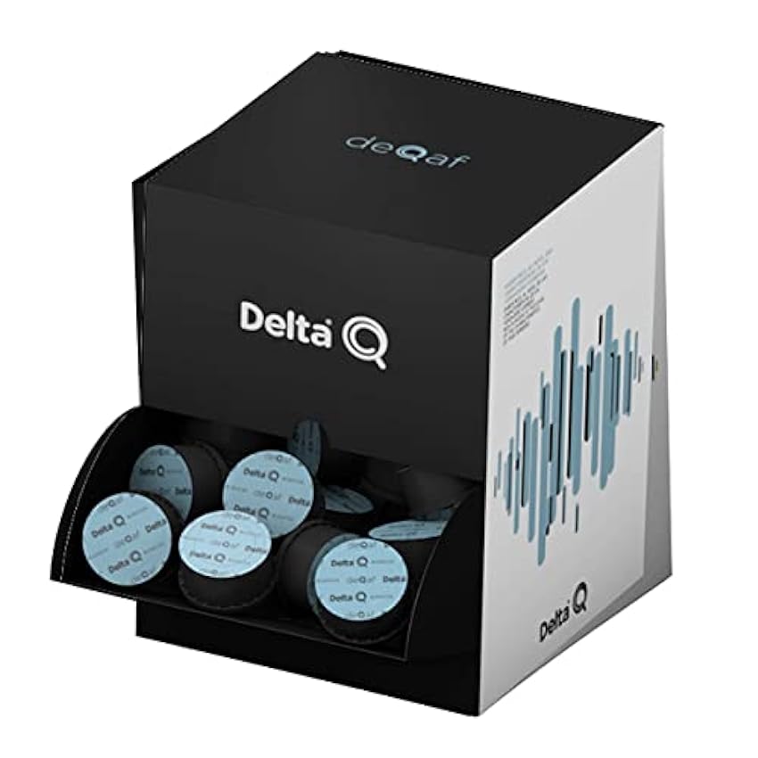 Delta Q - Cápsulas de Café Kit Basic DeQaf - 100 Cápsulas Compatibles con Delta Q y 100 Sobres de Azúcar - Espresso Intenso con Notas de Caramelo mZayQAKm