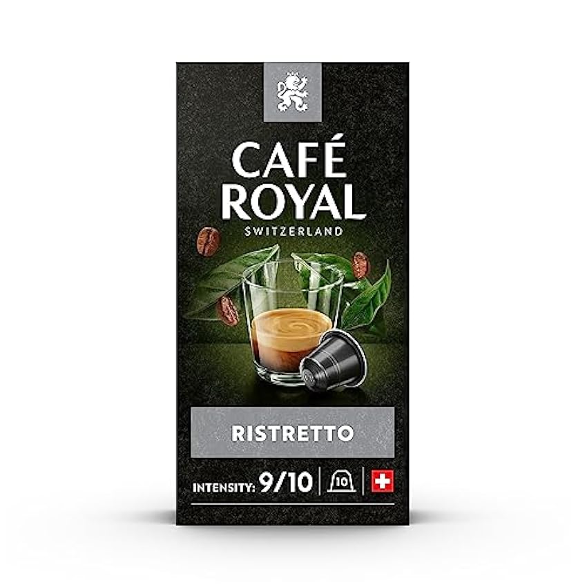 Café Royal Ristretto 100 Capsules en Aluminium Compatibles avec le Système Nespresso (R)*; Intensité: 9/10; (Lot de 10X10) kegahpGu