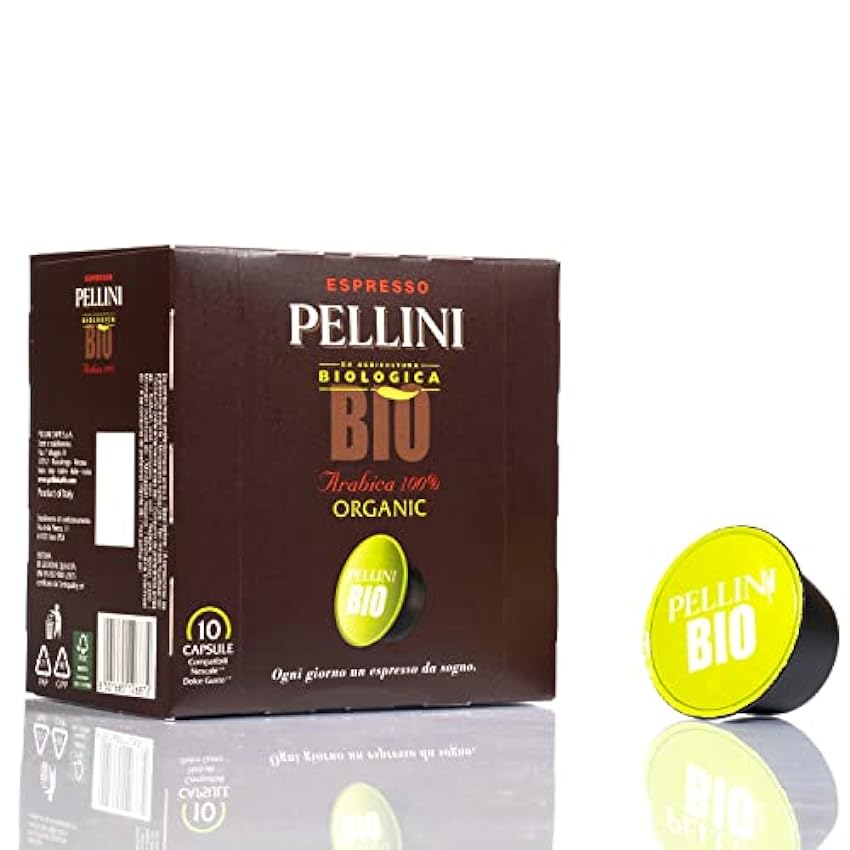 Pellini Caffè - Espresso Pellini Bio Arabica 100% (Orgánico) - 60 Cápsulas (6 x 10) - Compatible Con Máquina Nescafé Dolce Gusto FVGsvKjo