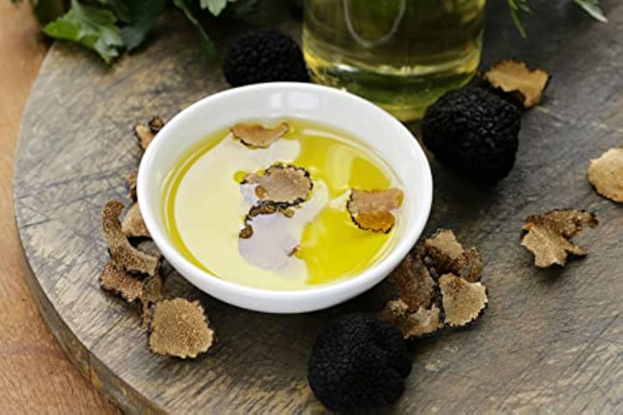 aBeiou Aceite de Trufa Negra 250ml producto extra gourmet 100% italiano aceite de oliva virgen extra aromatizado con trufa negra artesano vegano vegetariano ideal regalos y cocinar IpXBo3I7