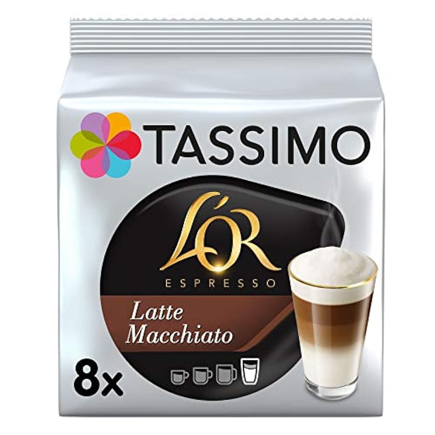 TASSIMO L´Or Café Latte Macchiato 5 paquetes de 8 unidades (Total 40 unidades) + Marcilla Café con Leche 5 paquetes de 16 cápsulas: Total 80 unidades NH09YCLA