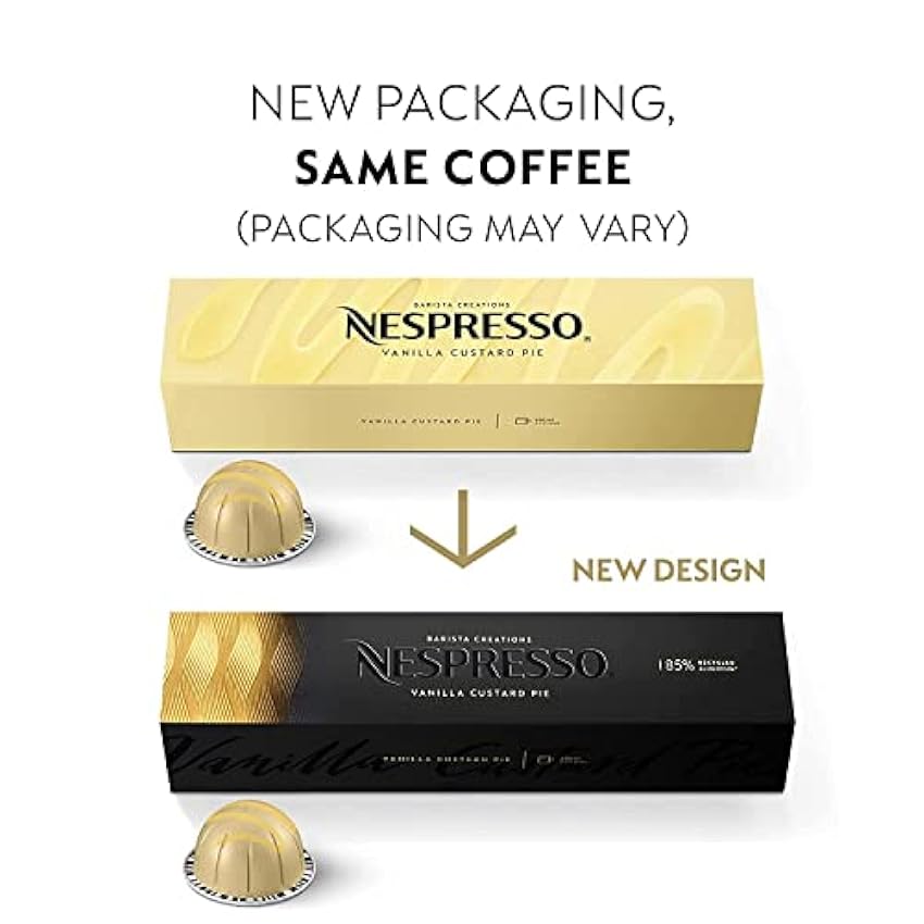 Nespresso VertuoLine (versión europea) Barista Creations Café con sabor (8 onzas): Pastel de crema de vainilla, 30 cápsulas lHVvOQnv