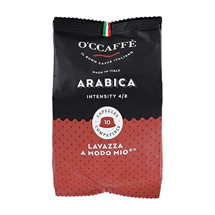 O´CCAFFÈ – Arabica | Cápsulas de café compatibles con Lavazza a Modo Mio | 100 unidades | Café de torrefacción extralenta en tambor de una empresa familiar italiana moOenV1w