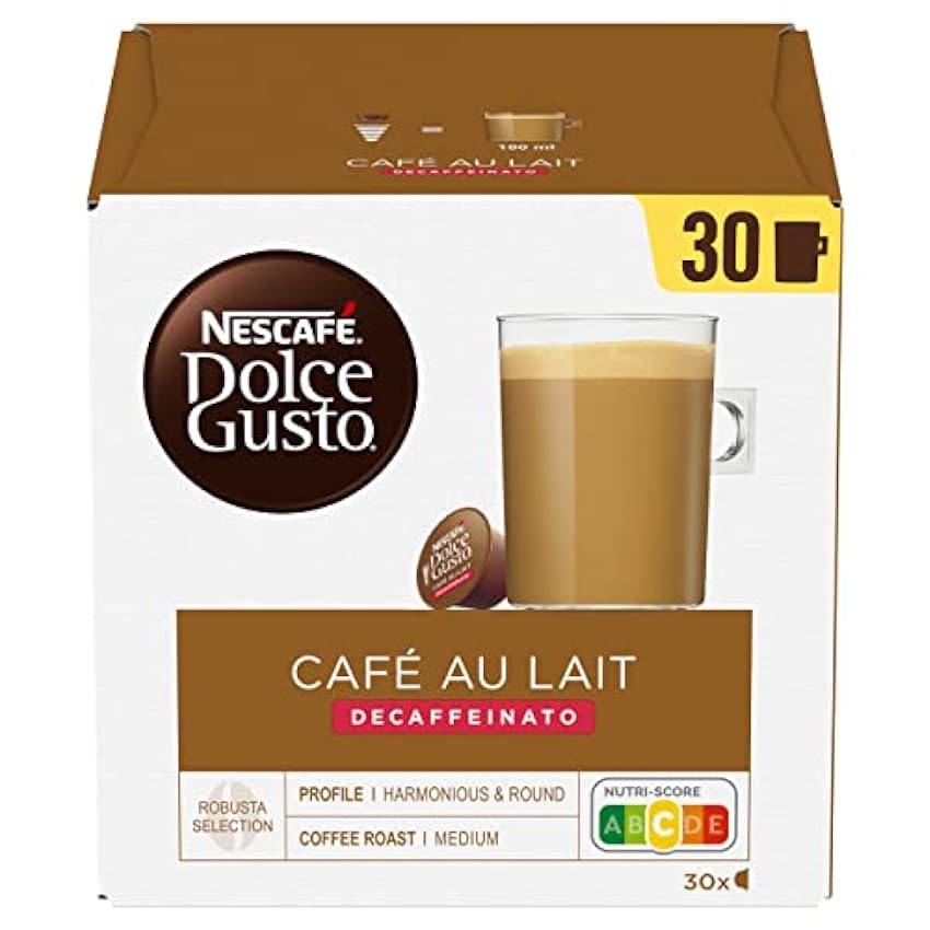 Dolce Gusto NESCAFÉ Café con Leche, descafeinada - x3 pack de 30 cápsulas - Total 90 cápsulas NGpSD4a6