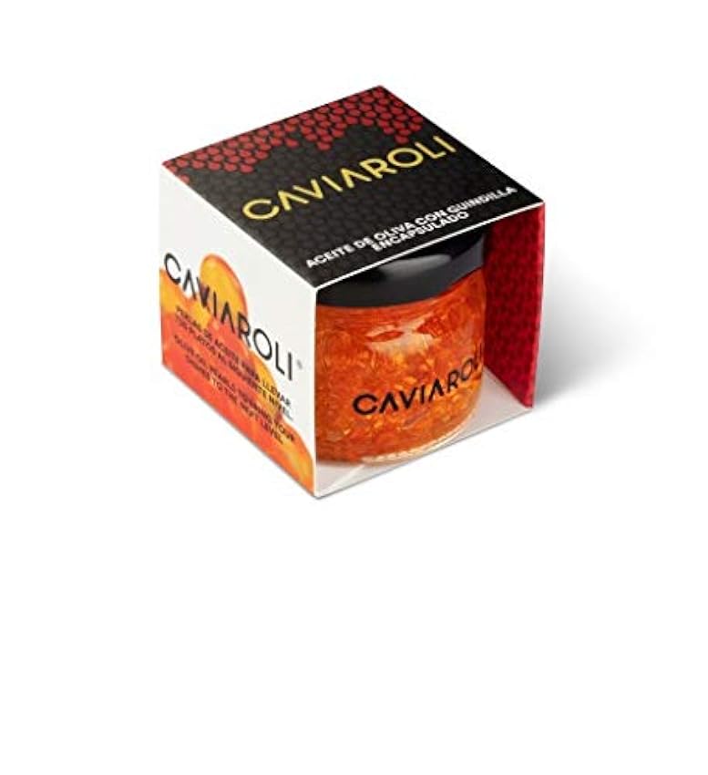 Caviaroli - Esferas Gelificadas de Aceite de Oliva Virgen Extra y Guindilla - 20g Kxyu6FHC