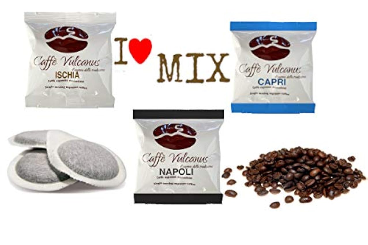 Caffé Vulcanus - Kit de degustación 150 capsulas ESE44 - Degustación de café de mezcla Napoli, Ischia y Capri hfTQVXSH