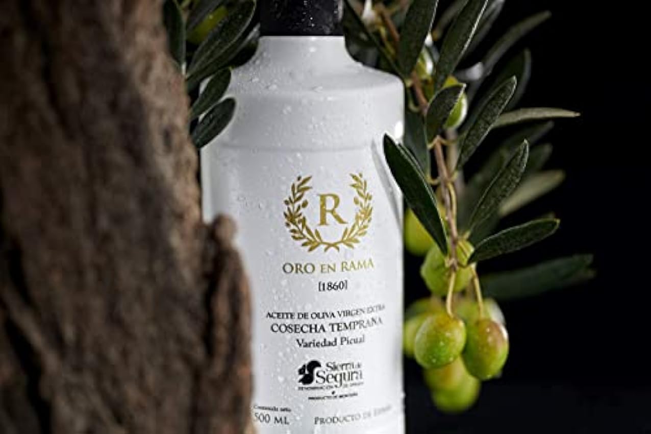 ORO EN RAMA | Aceite de Oliva Virgen Extra Picual de Jaén | Premio Mejor AOVE Verde de Cosecha Temprana | DOP Sierra de Segura | Sabor frutado intenso KeVtpJh5