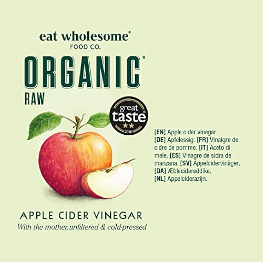 Eat Wholesome Organic Raw Apple Cider Vinegar Unfiltered with The Mother, 5 L OgfMGaYS