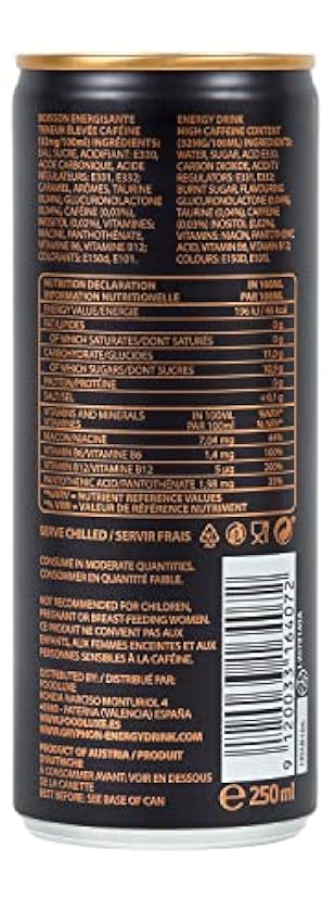 Gryphon Energy Drink - 24 latas de 250 ml. (Total 6000 ml.) PlKnxobt