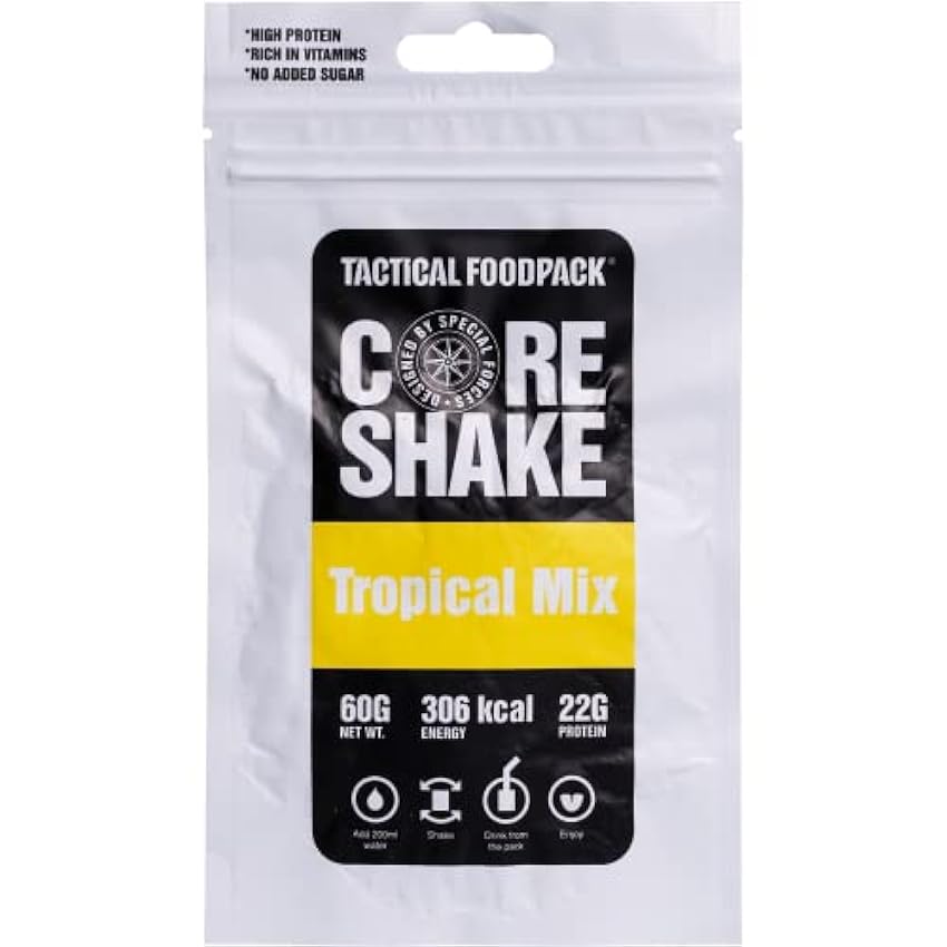 Tactical Foodpack Shake Smoothie Tropical Mix 60g – Alimento de emergencia duradero 3 años – Survival Food Prepper Outdoor Emergencia L2QwgoKR