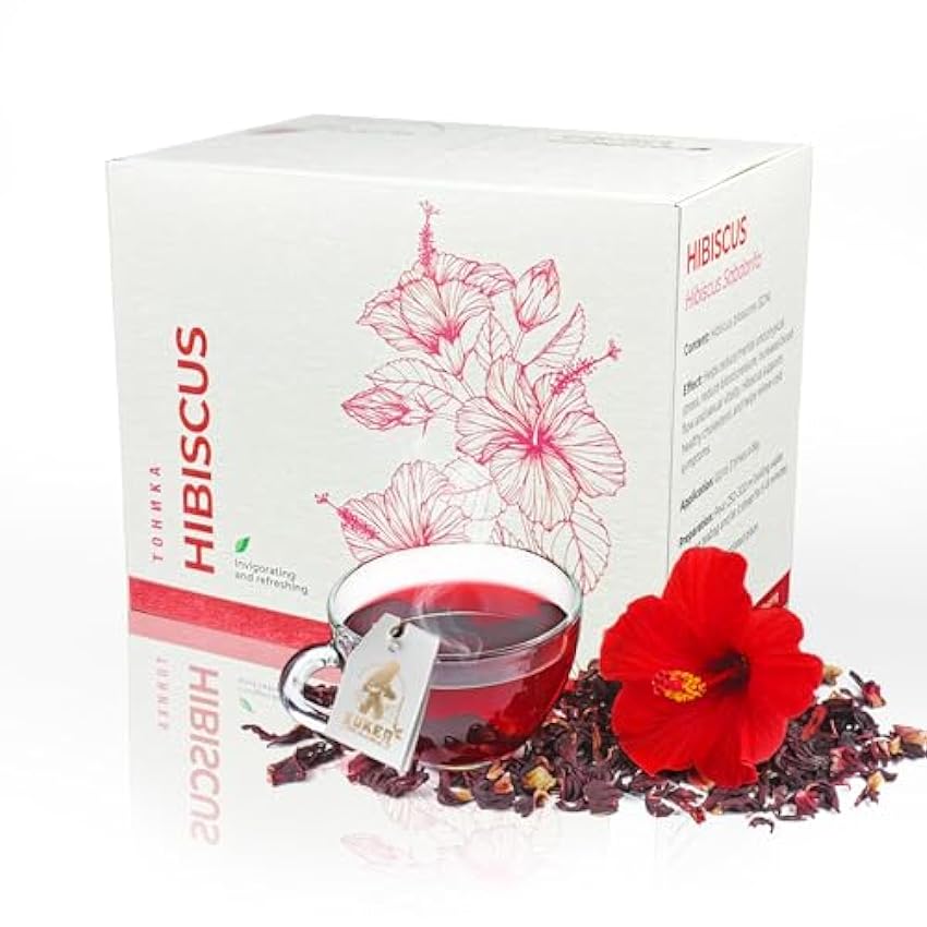 Hibiscus Tea 50g | Bagged 25 Bags Individually Packed | by Kuker Premium Quality Hibiscus Herbal Tea from Dried Hibiscus Flowers KHTWr2Ud