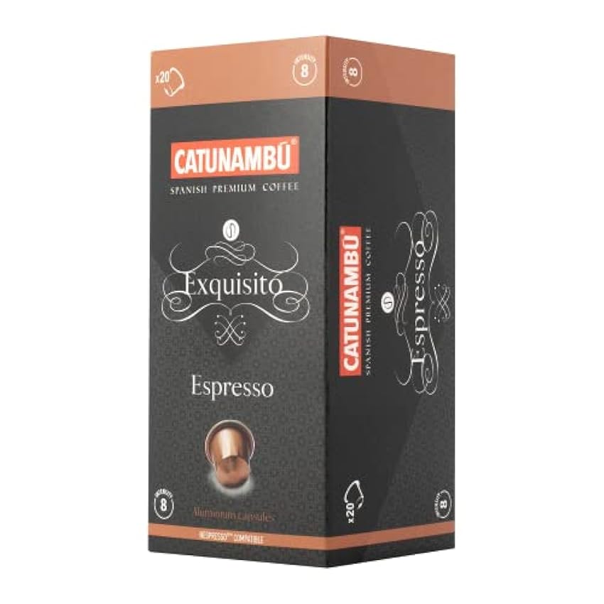 Catunambú - Cápsulas de aluminio de café Espresso compatibles Nespresso (20 cápsulas) & Cápsulas de aluminio de café Lungo Profundo compatibles Nespresso (20 cápsulas) | Cápsulas doble espresso K5pgSAka