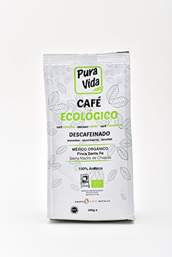Pura Vida Café Ecológico Descafeinado Molido - 4 Paquetes de 250 gr - Total: 1000 gr fsigxJiU