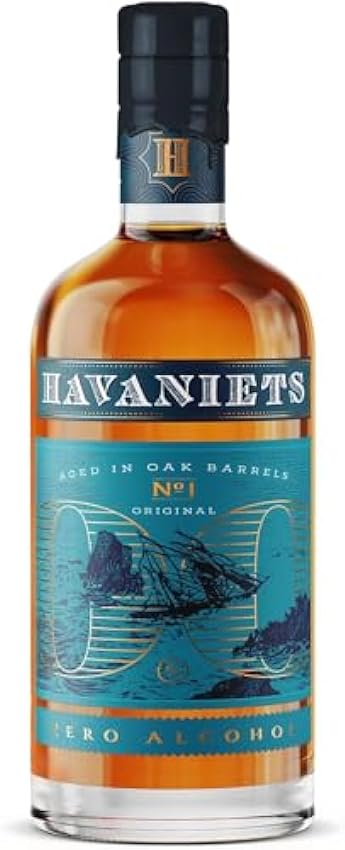 Havaniets Ron - Bebida sin Alcohol - Envejecido en Barrica - Bebida sin Alcohol Premium - 0.0% Alcohol - 500mL m7ll1oEy