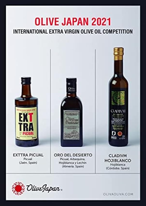 Mejores Aceites de Oliva Virgen Extra del Mundo (Olive Japan 2021) - Pack de 3 botellas de 500 ml (Caja de madera) fz0b6zME