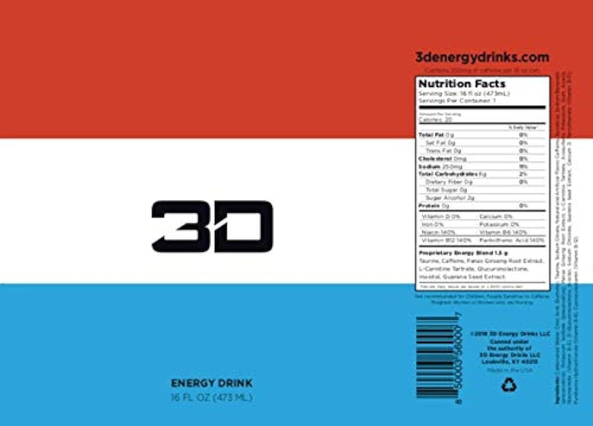 3D Energy Bebida Energética 3D Liberty 12 x 473 ml 6000 g LNmBWBIm