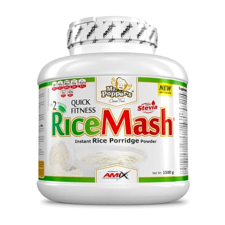 AMIX - RiceMash en Formato de 1,5 kilos - Gran Aporte Nutritivo y Saciante - Contenido Rico en Carbohidratos - Sabor a Chocolate Blanco M3mvRY3i