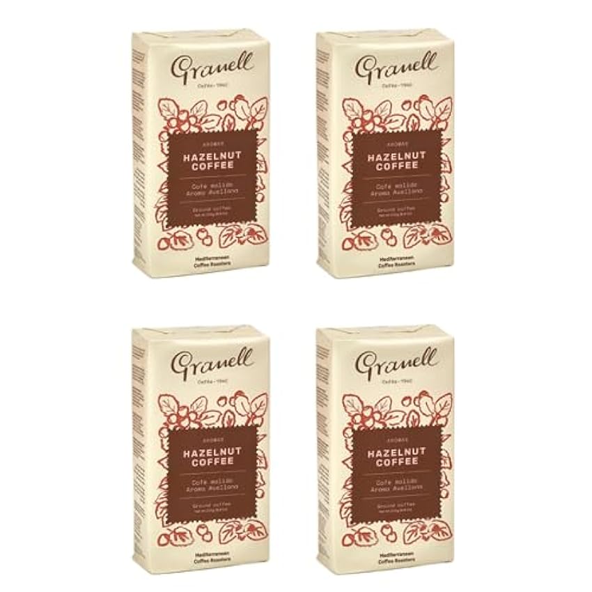 Granell Cafés · 1940 - Pack Degustación Aromas | Café Molido 100% Arábica con un Ligero Toque de Vainilla, Canela, Chocolate y Avellana | 4 Paquetes x 250 Gramos NKbxiBRM