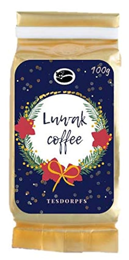 Kopi Luwak - Granos de café - El café más raro del mundo - Perfecto como regalo de cumpleaños! (100 GR X-Mas) o9qy3j8C