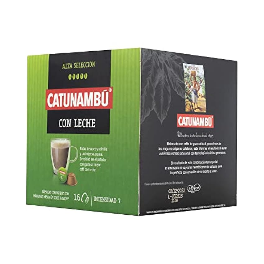 Catunambú - Cápsulas de café Cortado compatibles Dolce Gusto | Pack de 3 (48 cápsulas) &, Cápsulas de café (Leche) - 160 gr mmI3IpK2