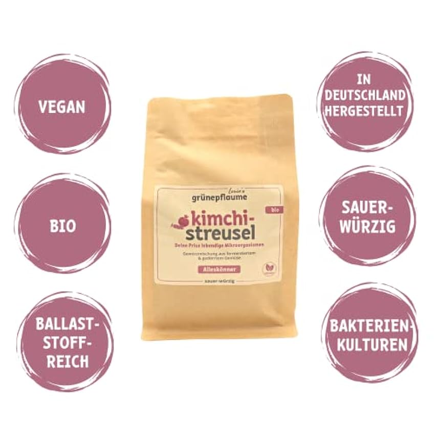 Kimchi - Mezcla de especias de vegetales orgánicos fermentados y secados. Contiene una combinación de cultivos de bifidobacterias de lactobacilos microorganismos vivos NtLwGZqB