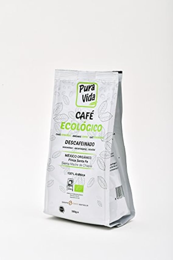 Pura Vida Café Ecológico Descafeinado Molido - 4 Paquetes de 250 gr - Total: 1000 gr fsigxJiU