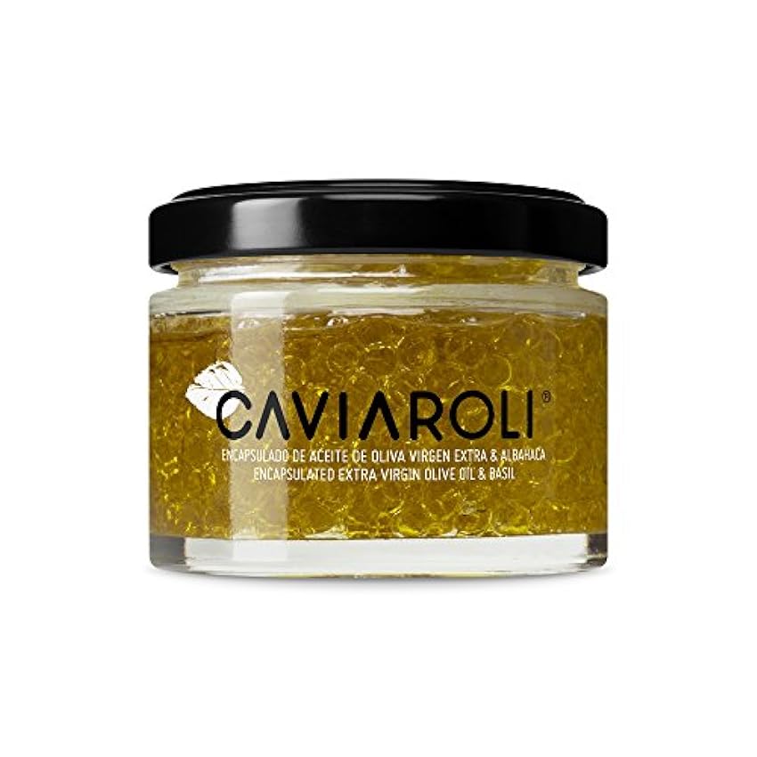 Caviaroli - Encapsulado de Aceite de Oliva - Perlas de Aceite Gourmet para Aliño o Decoración - Pack de 3 sabores, Virgen Extra, Guindilla y Albahaca - 3x20 g LiVpGByx