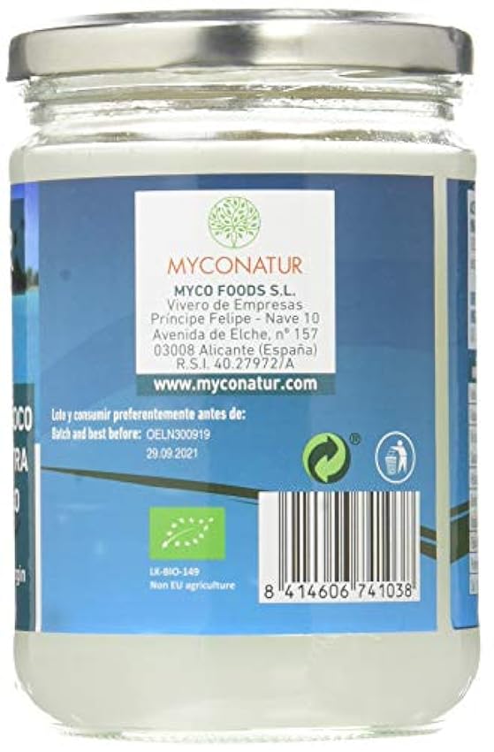 Mycofoods Aceite De Coco Bio 500 Ml Mycofoods 500 g jeusnqVC