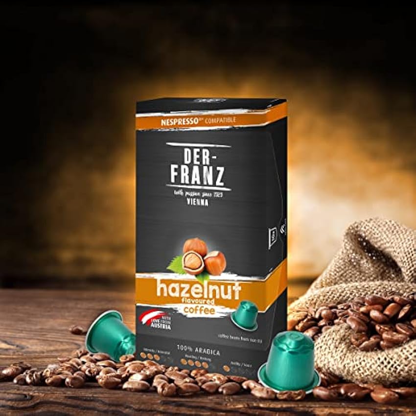 Cápsulas de café compatibles con Nespresso, 1 x 10 Cápsulas, aromatizado con aroma a Avellana GMljP4Jz