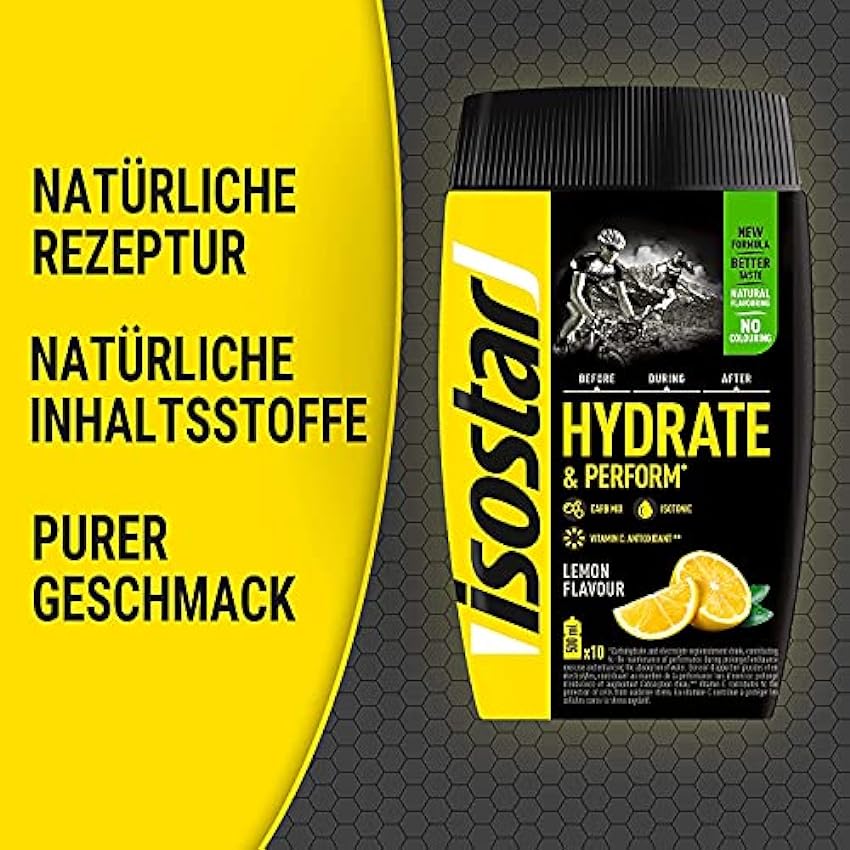 Isostar Hydrate And Perform Bebida Isotónica En Polvo De Electrolito, Sabor Naranja Y Limón, 2 X 400 G + Botella, 1 L HgUlNCDv