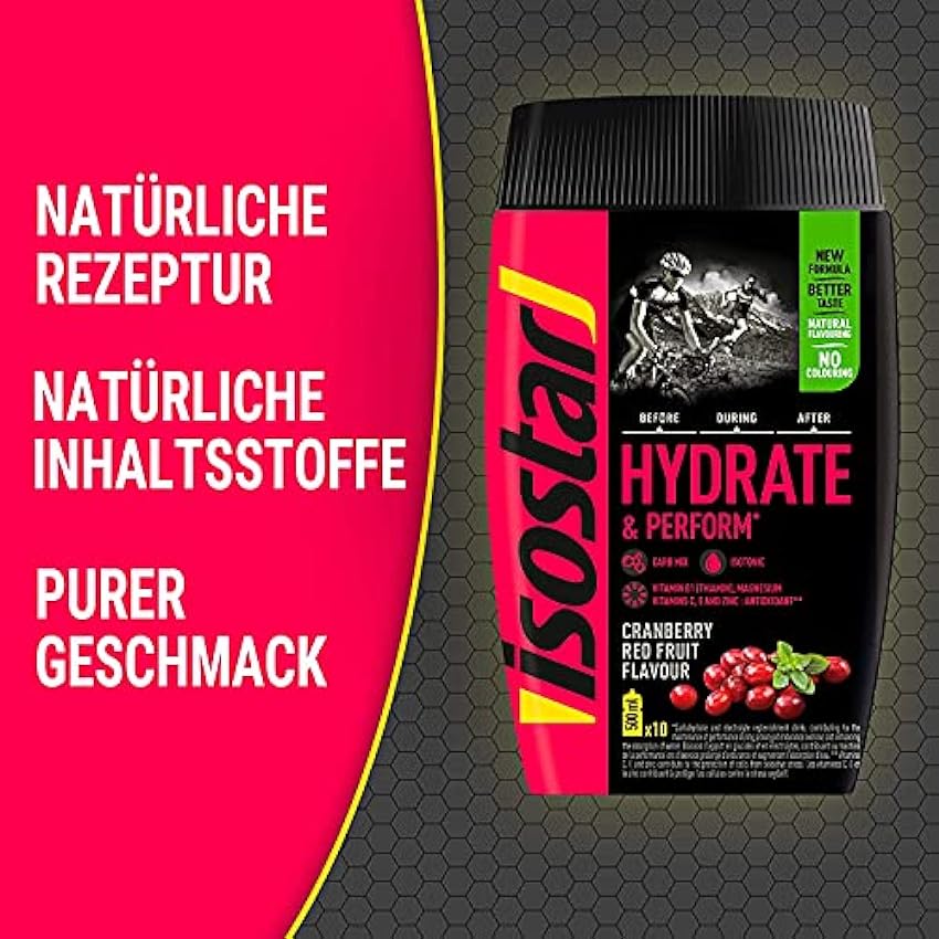 Isostar Hydrate & Perform Orange + Cranberry + Botella de agua 1L IHRTn8OC