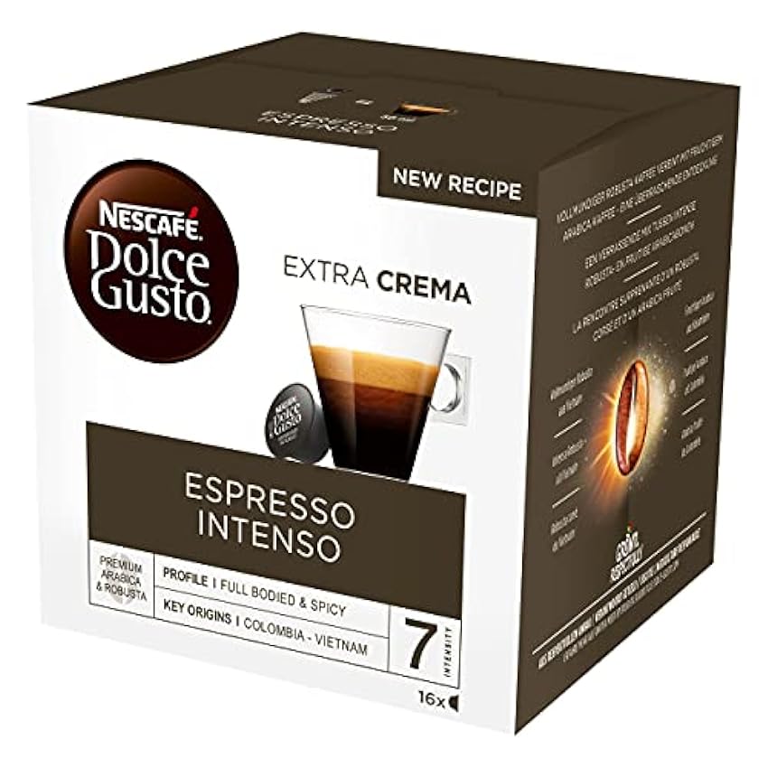 Nescafé Dolce Gusto Exclusivo Café Espresso Intenso, Pack de 3 x 16 Cápsulas - Total: 48 Cápsulas de Café gIP5g6u6