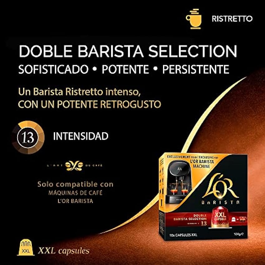 L´OR Barista Cápsulas Dobles de Café Barista | Intensidad 13 | 50 Cápsulas Compatibles con Cafeteras L´OR Barista - Exclusive LXKeG9tR
