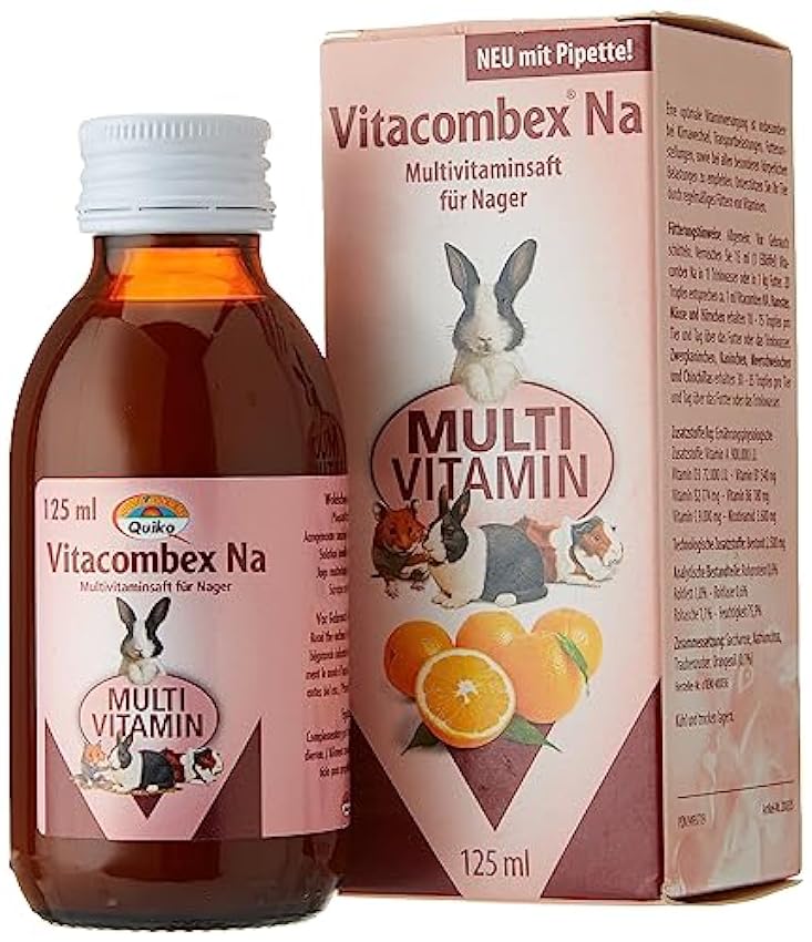 Quiko Vitacombex NA 125ml - Zumo multivitamínico para roedores - para un aporte vitamínico óptimo mHLSOorK