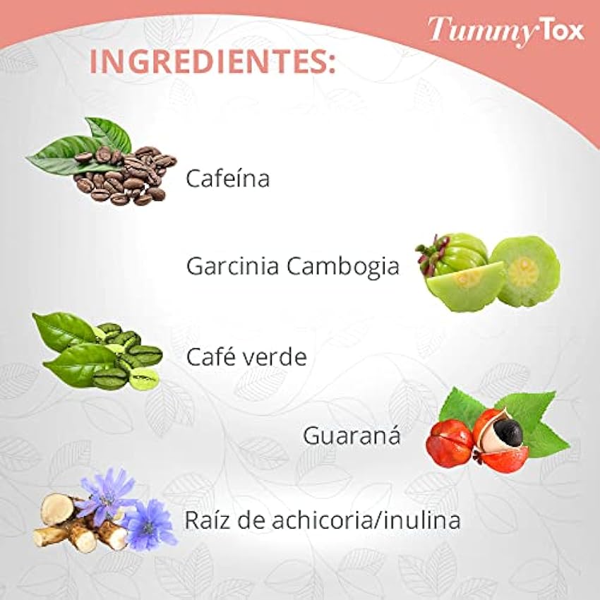 Tummyccino - Delicioso Café con Extracto de Café Verde, Garcinia Cambogia y Guaraná - Potente Fórmula Natural - 30 Sobres para 1 Mes con E-Guía Gratis - TummyTox POGoRRaG
