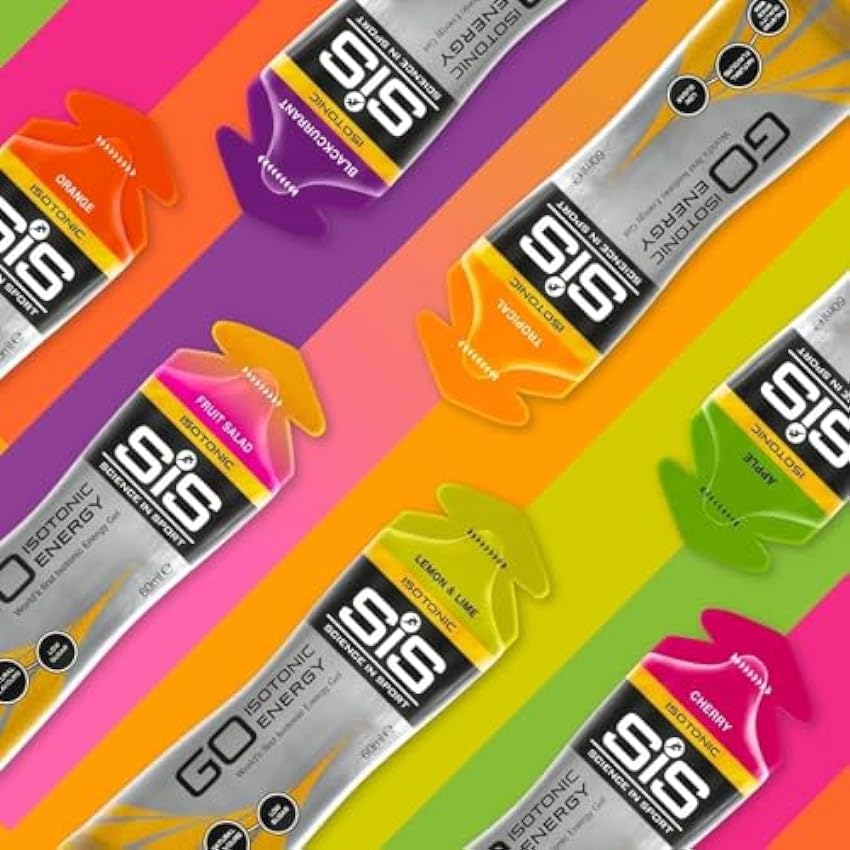 Science in Sport Gel GO + Electrolitos, bebida energética alta en carbohidratos, baja en azúcar, sabor a frambuesa, porción 60 ml, pack de 30 PDenS2bl