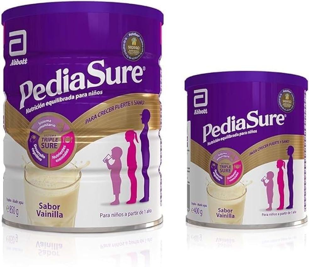PediaSure Pack de 2 Complemento Alimenticio para Niños con Proteínas, Vitaminas y Minerales, Sabor Vainilla - 850 gr + 400 gr OGdx7Jb0