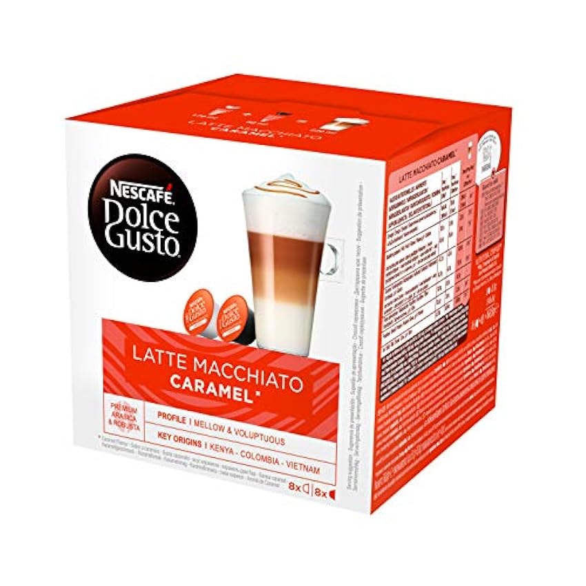 Nescafé Dolce Gusto Café Latte Macchiato Caramel, Paquete de 6/16 Cápsulas (8 tazas) cada paquete. oGIvW5zo