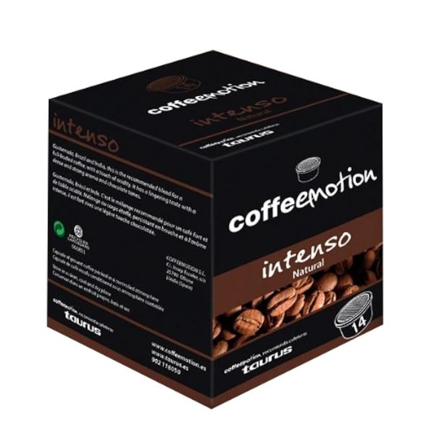 Taurus Coffeemotion Intenso - Café selección Guatemala, Brazil e India, Pack 14 cápsulas MRmNwf0G
