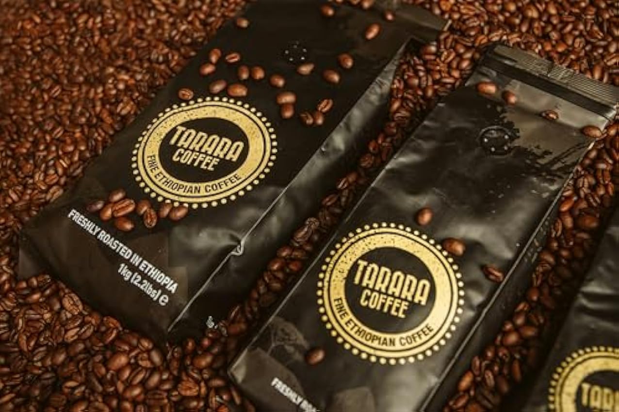 Tarara Coffee - Café en Grano Premium - 100% Arábica Puro Etiopía - Tostado Artesanal Medio-Oscuro - Rico y Aromático - 1Kg Pb6TPGaP
