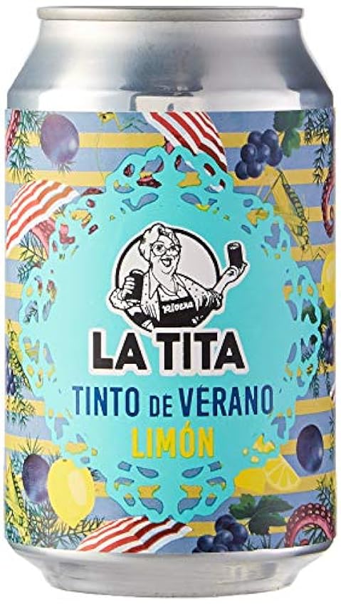 La Tita Tinto de Verano con Limón Lata - 24 latas x 330 ml mObqtbBj